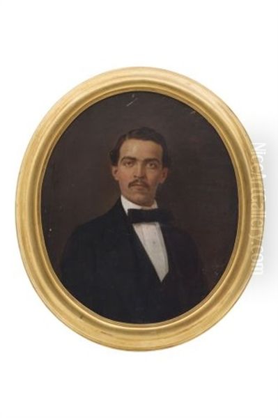 Retrato De Caballero Oil Painting by Joaquin Ramirez