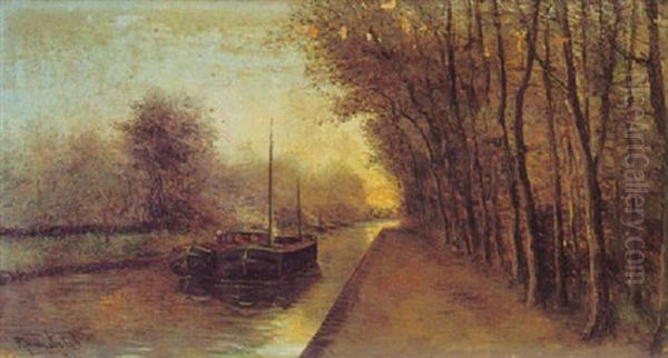 Canal Oil Painting by Manuel Ramos Artal