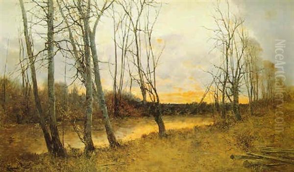 Paisaje De Atardecer Oil Painting by Manuel Ramos Artal