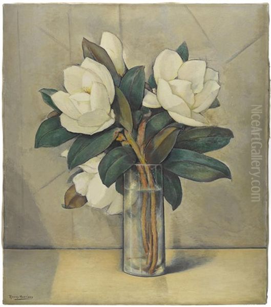 Magnolias Oil Painting by Alfredo Ramos Martinez