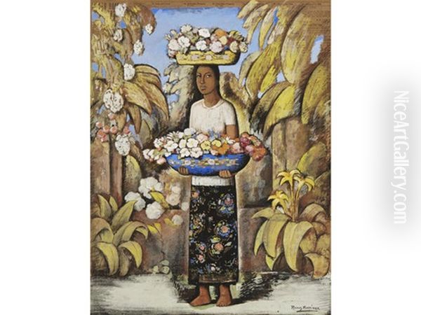 Untitled (vendedora De Flores) Oil Painting by Alfredo Ramos Martinez