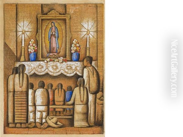 El Altar De La Virgen Oil Painting by Alfredo Ramos Martinez