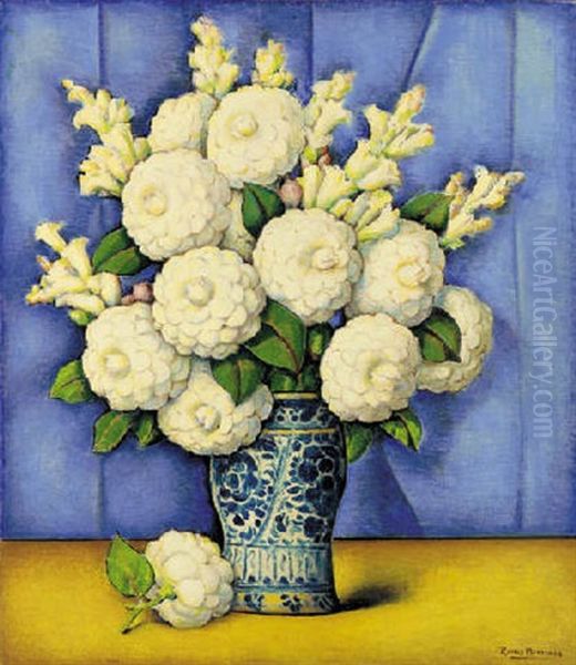 Camelias Blancas Oil Painting by Alfredo Ramos Martinez