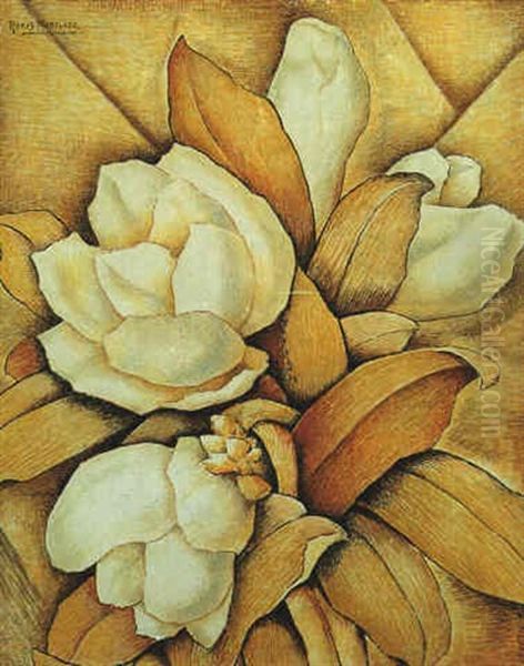 Magnolias Oil Painting by Alfredo Ramos Martinez