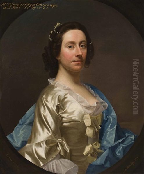 Half Length Portrait Of Lady Grizell Prestongrange Oil Painting by Allan Ramsay