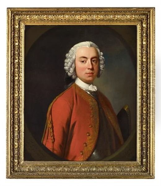 Half Length Portrait Of Lord John Murray (1711-1787) Oil Painting by Allan Ramsay