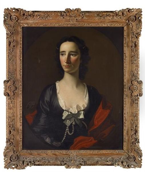 Half Length Portrait Of Mrs Anne Shairp Of Houston Oil Painting by Allan Ramsay