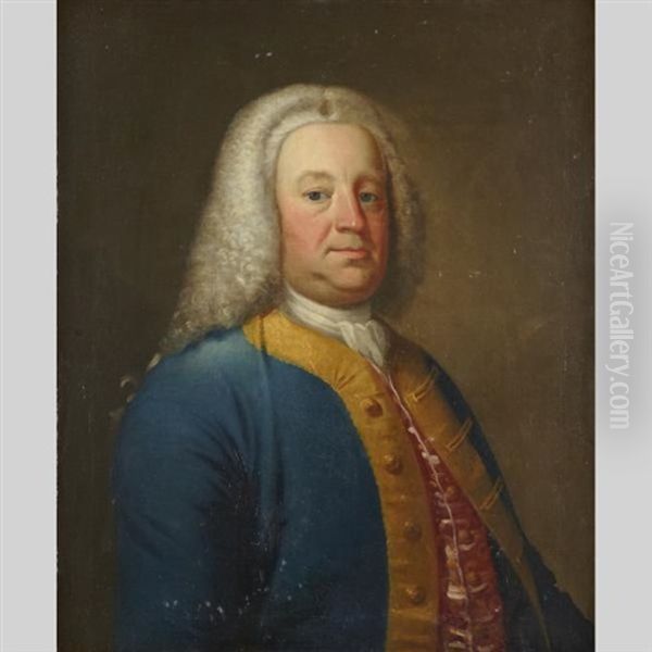 Portrait Of John Flood Of Farmley (1696-1764), Lt. Col. Kilkenny Dragoons In The County Of Kilkenny Oil Painting by Allan Ramsay