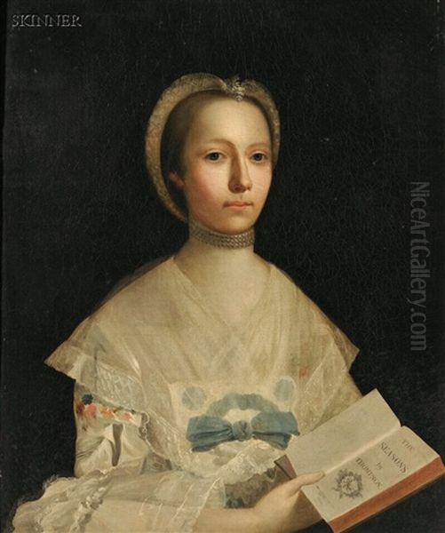 Portrait Of A Lady Holding A Book Of Verse Oil Painting by Allan Ramsay