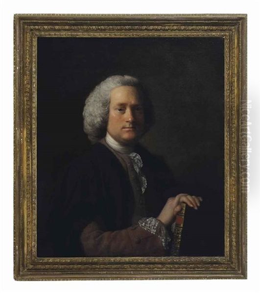 Portrait Of Gentleman Holding A Book Oil Painting by Allan Ramsay