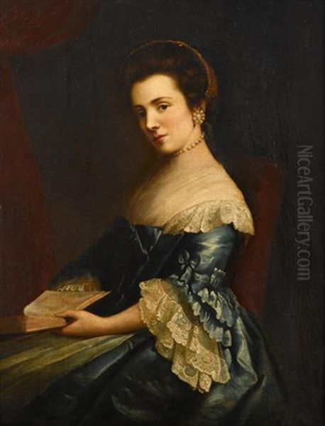 Portrait Of A Lady (lady Sarah Bunbury?) Oil Painting by Allan Ramsay