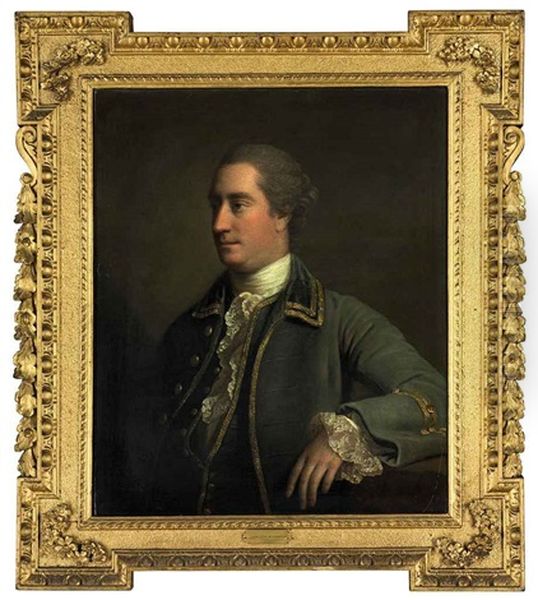 Portrait Of A Gentleman( Peter Daly, Of Quansbury?) In A Gold-embroidered Green Frock Coat And White Stock Oil Painting by Allan Ramsay