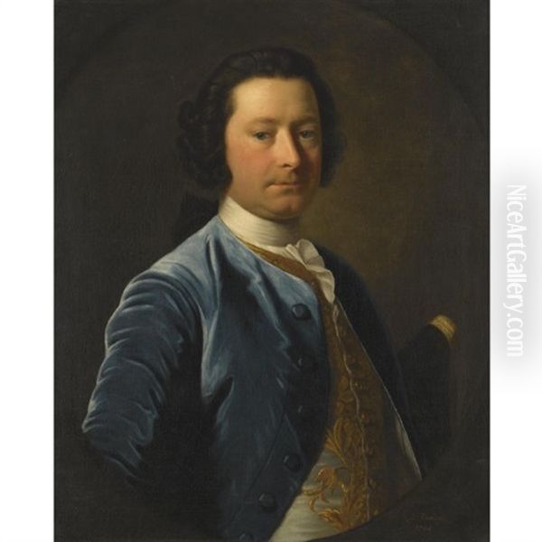 Portrait Of Colin Campbell Of Monzie, Wearing A Blue Coat Oil Painting by Allan Ramsay