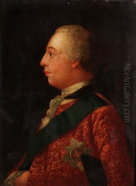 Portrait Of George Iii (+ Portrait Of Queen Charlotte; Pair) Oil Painting by Allan Ramsay