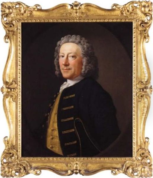 Portrait Of A Naval Officer, Possibly Mr. Sinclair Oil Painting by Allan Ramsay