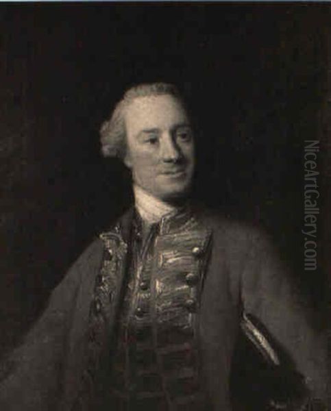 Portrait Of John Campbell, 4th Earl Of London Wearing Military Uniform Oil Painting by Allan Ramsay