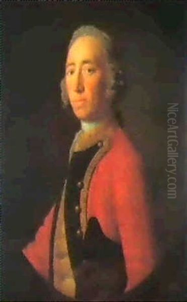 Portrait Of Major Robert Douglas, Half Length, In The       Uniform Of The 19th Regiment Of Foot Oil Painting by Allan Ramsay