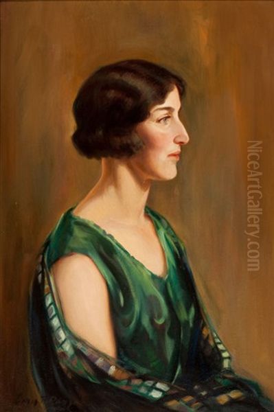 Portrait Of A Lady Oil Painting by David P. Ramsay