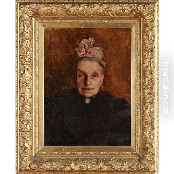 Portrait Of An Elderly Lady Oil Painting by Hugh Ramsay