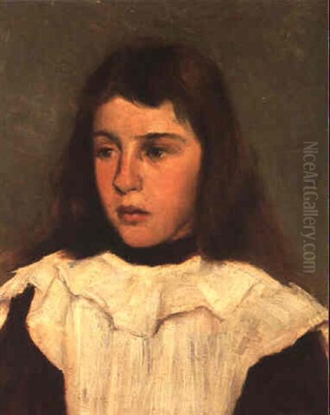 Portrait Of A Young Girl Oil Painting by Hugh Ramsay