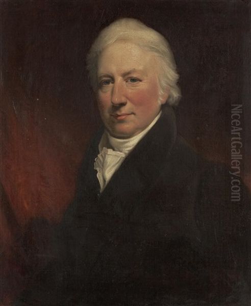 Bust Length Portrait Of Charles, 6th Lord Clifford, Wearing A White Cravat Oil Painting by James Ramsay