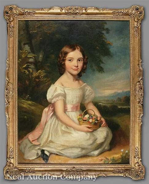 Portrait Of A Young Girl Oil Painting by James Ramsay