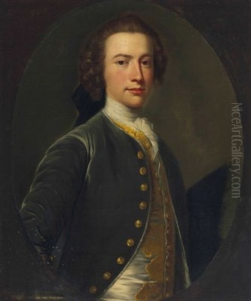 Portrait Of Valentine Morris (1727-1789), Governor Of Saint Vincent, Half-length Oil Painting by Allan Ramsay