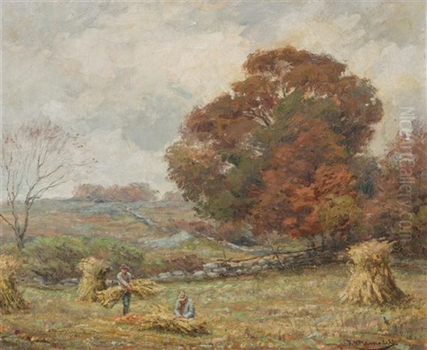 Fall Harvest Oil Painting by Fred Winthrop Ramsdell