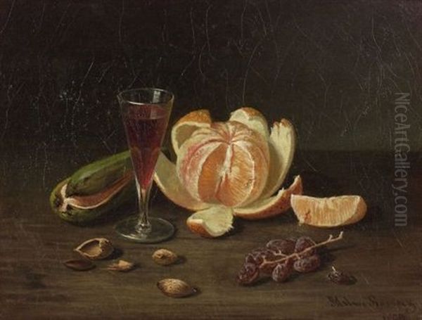 Still Life With A Glass Of Wine Oil Painting by Milne Ramsey