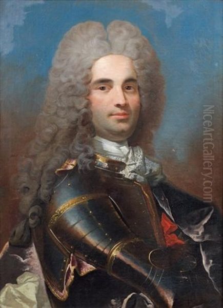 Portrait D'homme En Armure Oil Painting by Jean Ranc