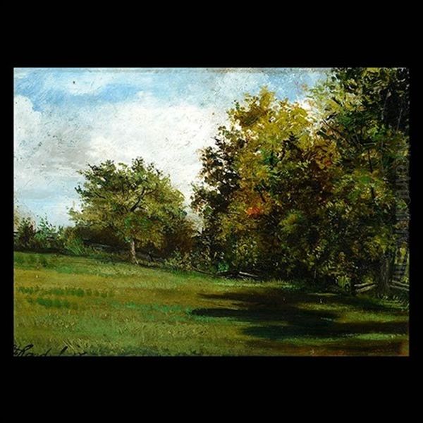 Green Field With Trees Oil Painting by Frederick Randall