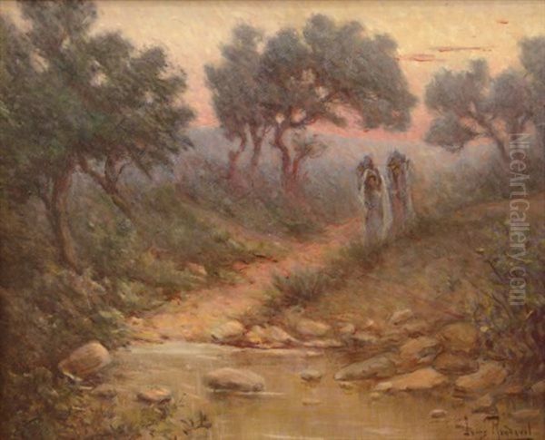 Deux Femmes A La Riviere Oil Painting by Louis Randavel