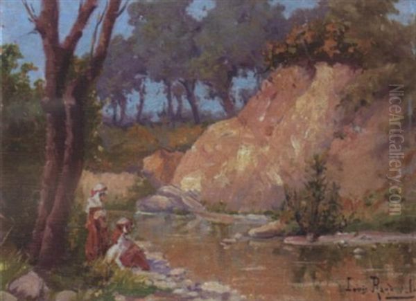 Repos Au Bord De L'oued Oil Painting by Louis Randavel