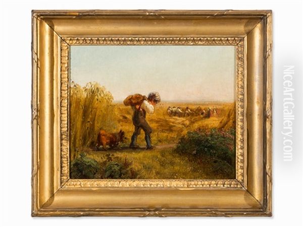 Field Work Oil Painting by Johann Matthias Ranftl