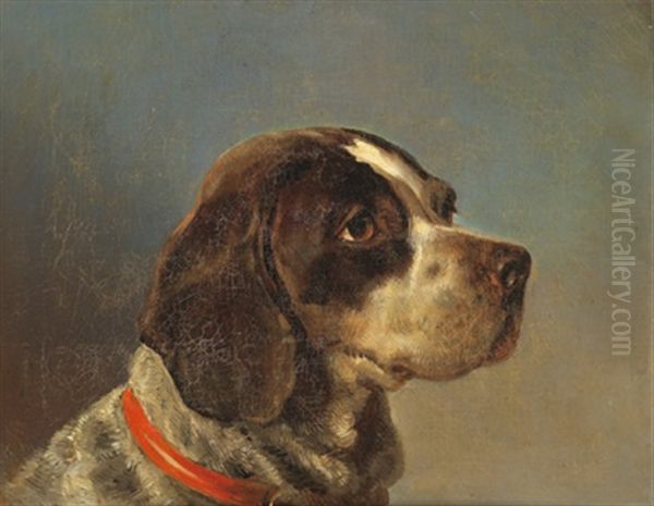 Hundeportrait Oil Painting by Johann Matthias Ranftl