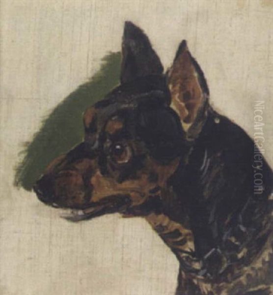 Hundeportrait Oil Painting by Johann Matthias Ranftl