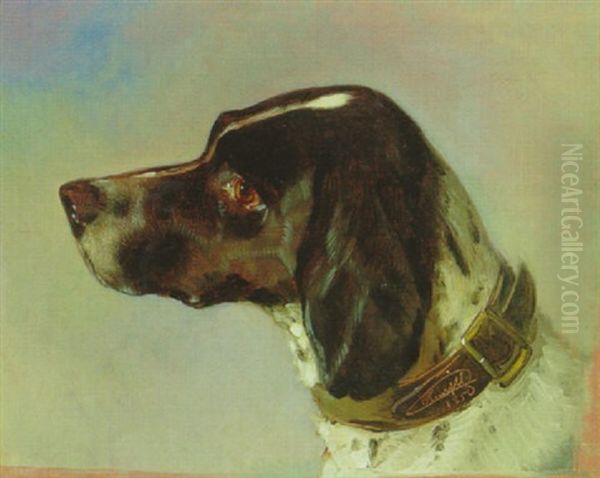 Kopf Eines Jagdhundes Oil Painting by Johann Matthias Ranftl