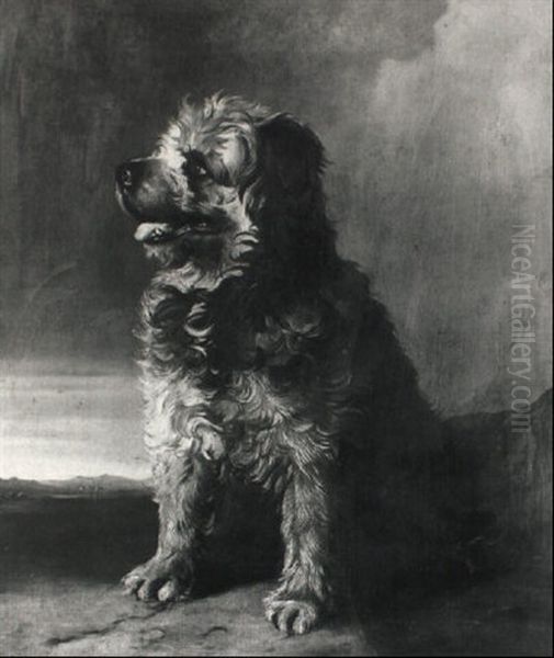 Sitzender Hund Oil Painting by Johann Matthias Ranftl