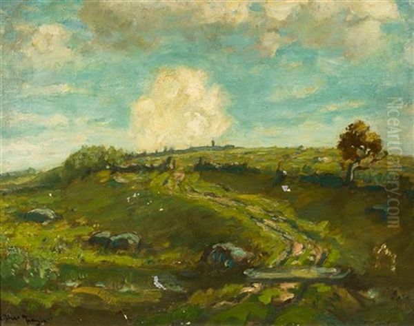 Pastoral Landscape Oil Painting by Henry Ward Ranger