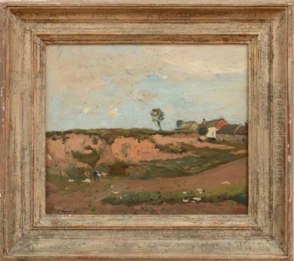 Farm Landscape Oil Painting by Henry Ward Ranger