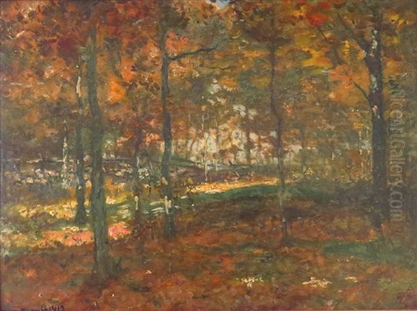 Woods Scene Oil Painting by Henry Ward Ranger