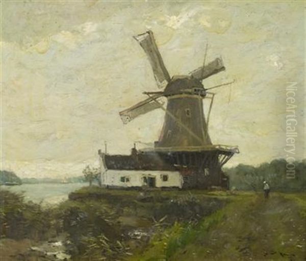 The Windmill Oil Painting by Henry Ward Ranger