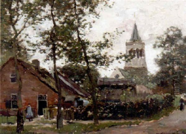 Landscape With Church Oil Painting by Henry Ward Ranger