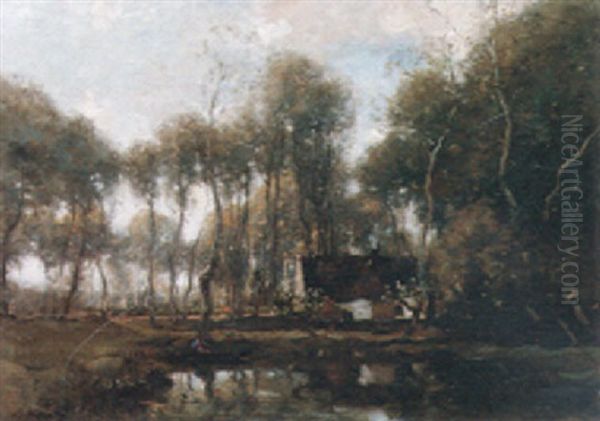 Boating By The Cabin Oil Painting by Henry Ward Ranger