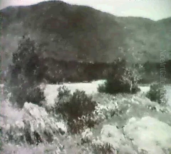 Running River And Distant Mountains Oil Painting by Henry Ward Ranger