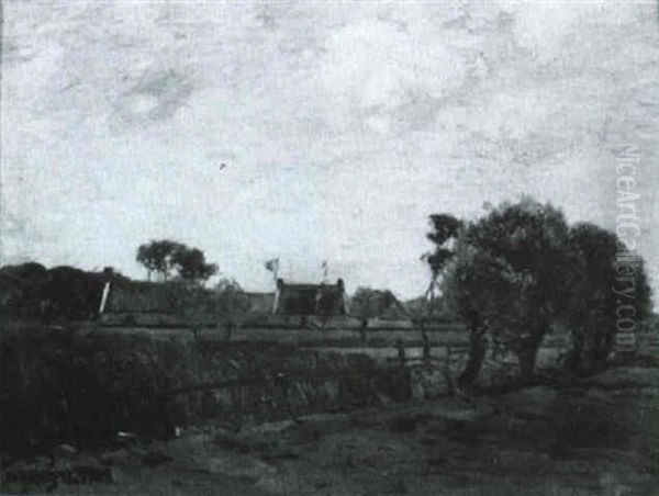 Landscape With Fence-lined Road Oil Painting by Henry Ward Ranger