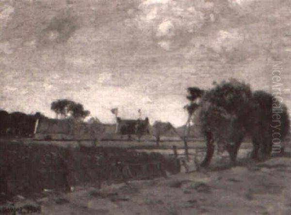 Landscape With Fence-lined Road Oil Painting by Henry Ward Ranger