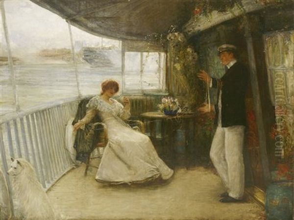 On The Bow Of The Gin Palace Oil Painting by William Bruce Ellis Ranken