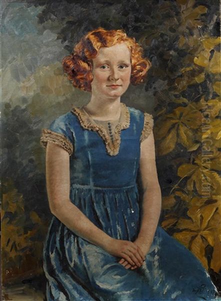 Portrait Of Miss Agnes Ruth (nancy) Finnie Oil Painting by William Bruce Ellis Ranken