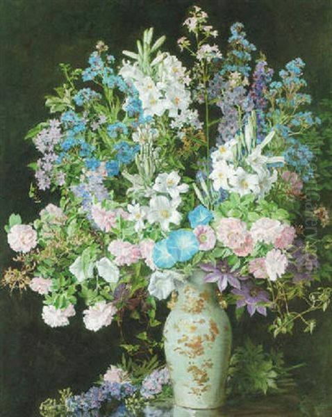 Early Summer - Stilleben Med Blommor I Vas Oil Painting by William Bruce Ellis Ranken